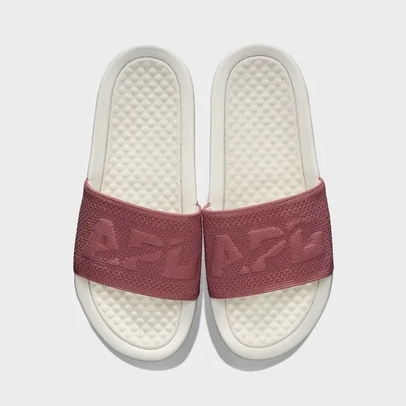 APL TechLoom Knit Big Logo Slide Sandals, Ivory Cedar Dark Pink Women’s 8