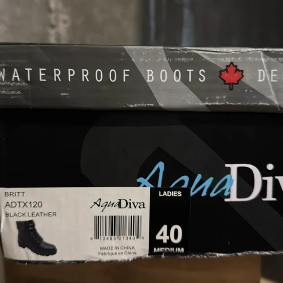 AquaDiva Britt Black Leather Lace-Up Boots  (BBT6)