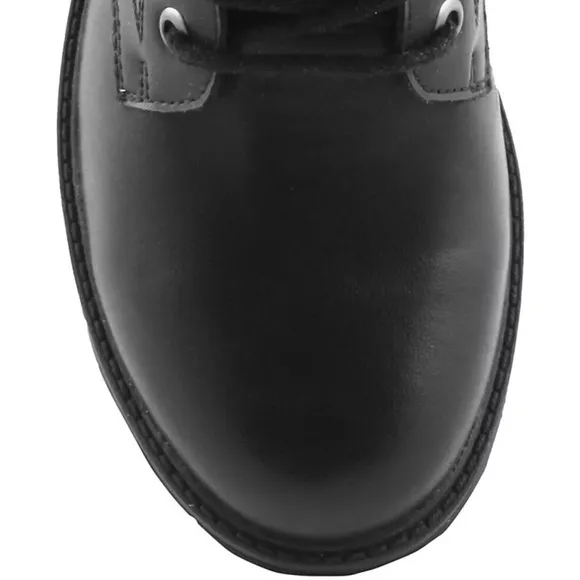 AquaDiva Britt Black Leather Lace-Up Boots  (BBT6)