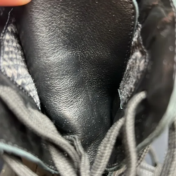 Aquatalia Black Lace Up Leather Combat Boots Size 6 1/2