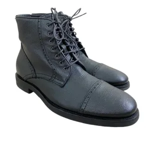 Aquatalia Black Leather Carter Lace Up Boots Men's US Size 11.5 Made in Italy