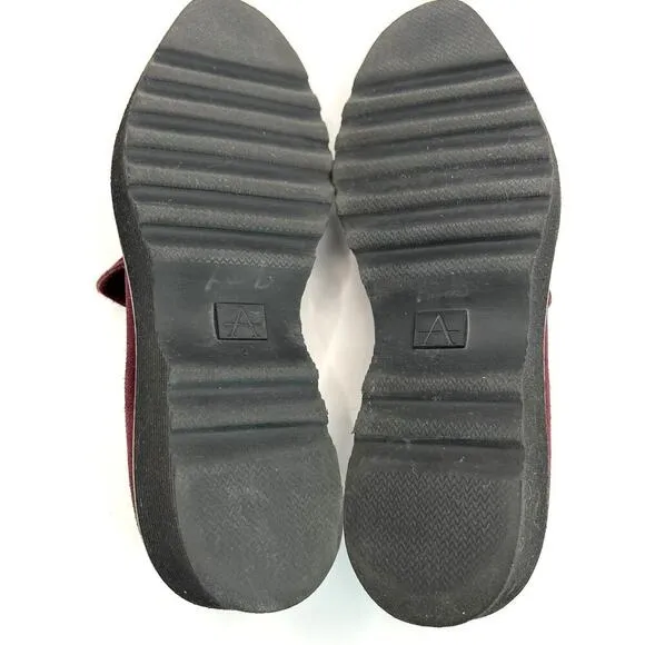 Aquatalia Kelsey Platform Loafers Oxblood Suede Weatherproof Women's 6 Slip On