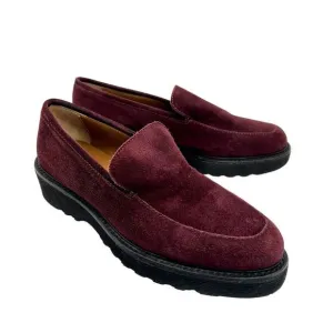 Aquatalia Kelsey Platform Loafers Oxblood Suede Weatherproof Women's 6 Slip On