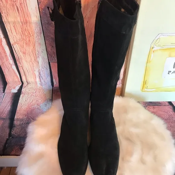 Aquatalia Marvin K. black suede tall boots u.s. Size 10