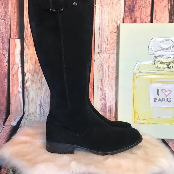 Aquatalia Marvin K. black suede tall boots u.s. Size 10