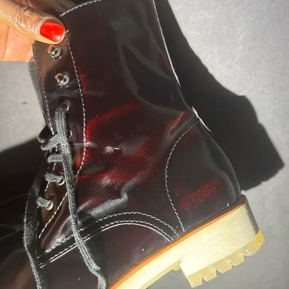 Aquatalia Oxblood Leather Lace Up Ankle Boots
