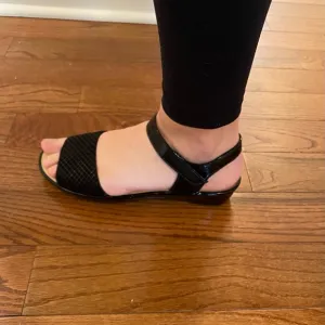 ARA (Comfort Driven) Slingback &amp; Ankle Strap Sandals - BLACK