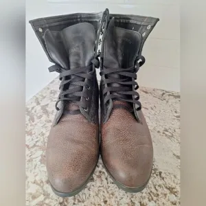 Ariat Advanced Torque lace - up brown black leather boots size 10
