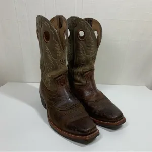 Ariat Heritage Roughstock Western Cowboy Boots Brown Two Tone Size 11EE