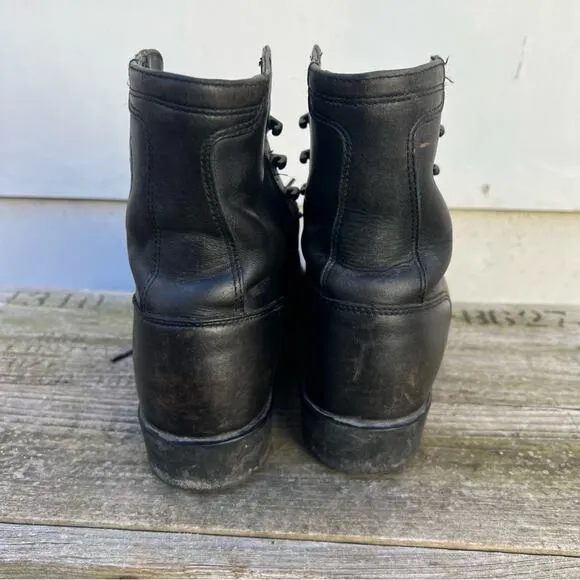 Ariat Lace Up Roper Cowgirl Granny Boots Black 9 1/2 B Ladies