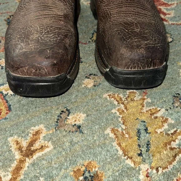 Ariat Leather 11EE Composite Toe Water Oil Resistant Orange Brown Leather Boots