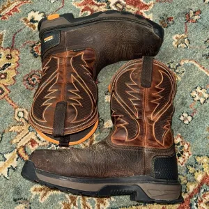 Ariat Leather 11EE Composite Toe Water Oil Resistant Orange Brown Leather Boots
