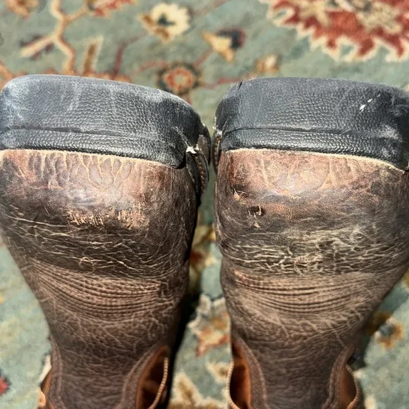 Ariat Leather 11EE Composite Toe Water Oil Resistant Orange Brown Leather Boots
