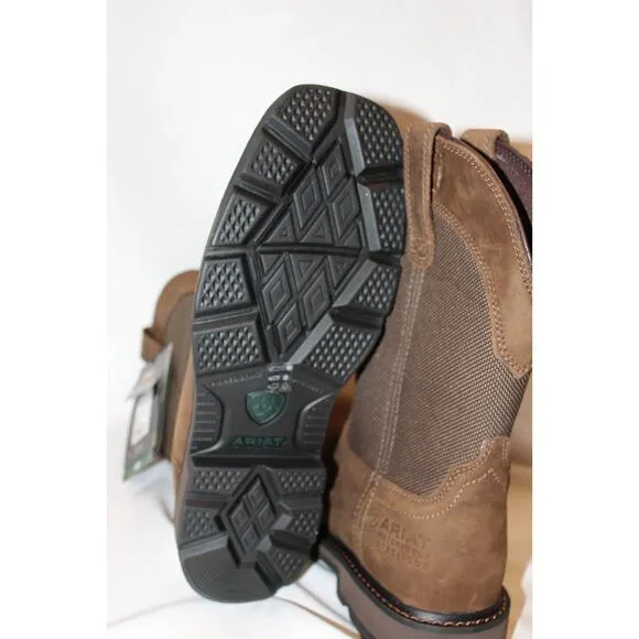 Ariat Men's Groundbreaker Steel Toe Waterproof Leather Work Boots Brown Sz 8.5