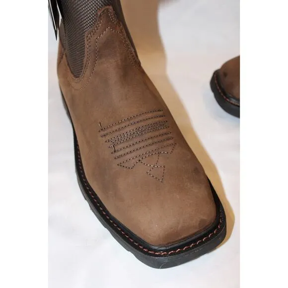 Ariat Men's Groundbreaker Steel Toe Waterproof Leather Work Boots Brown Sz 8.5