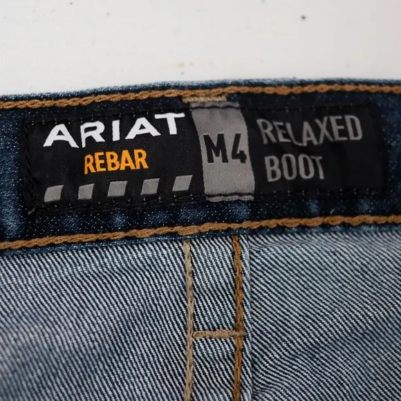 Ariat Rebar Jeans Men's 42x32 Relaxed Boot Cut Workwear Durable Denim