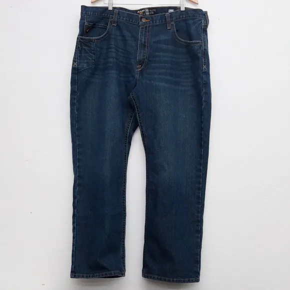 Ariat Rebar Jeans Men's 42x32 Relaxed Boot Cut Workwear Durable Denim
