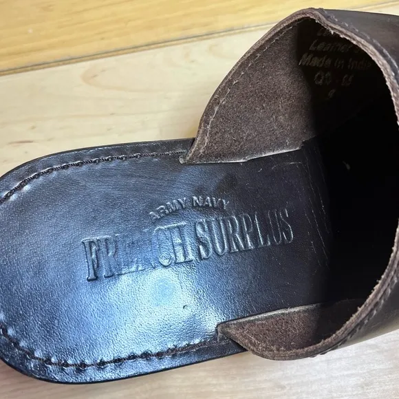 Army Navy | Men's Brown Leather Slide Sandals Size 8