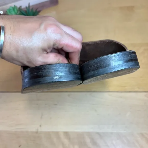 Army Navy | Men's Brown Leather Slide Sandals Size 8