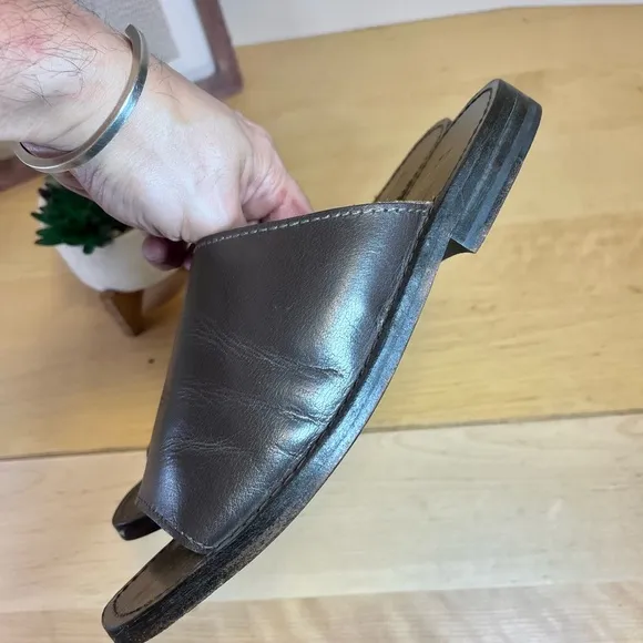 Army Navy | Men's Brown Leather Slide Sandals Size 8