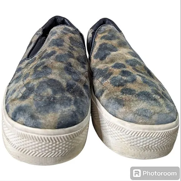 ASH Leather Suede Animal Print Platform Slip On Sneakers size 40 Unisex