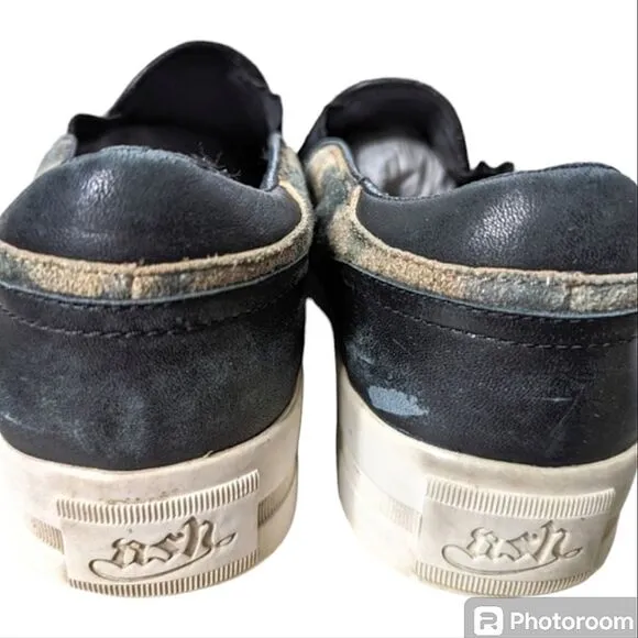 ASH Leather Suede Animal Print Platform Slip On Sneakers size 40 Unisex