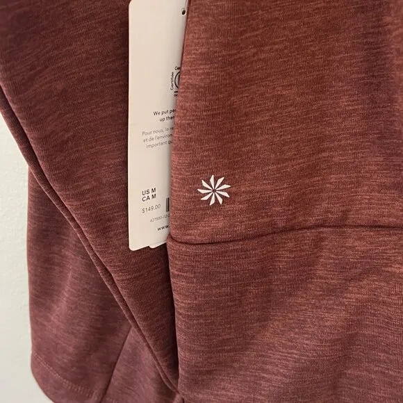 Athleta / Brown Espresso Altitude Polartec® Half Zip Fleece Sweatshirt M NWT