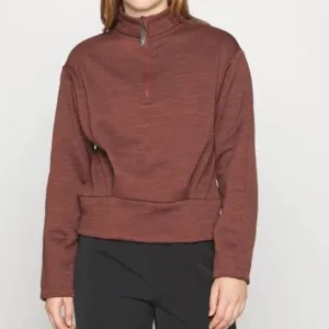Athleta / Brown Espresso Altitude Polartec® Half Zip Fleece Sweatshirt M NWT