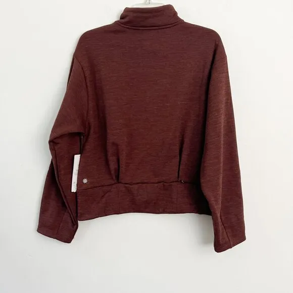 Athleta / Brown Espresso Altitude Polartec® Half Zip Fleece Sweatshirt M NWT