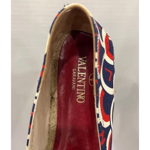Auth Valentino Garavani Scale Print Espadrille Flat Shoes Slip On Sz 41/US 10