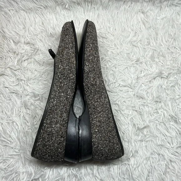 Authentic Bally luxury designer Women’s tweed textured leather loafers shoes 8