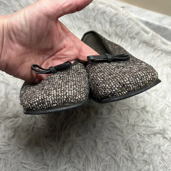 Authentic Bally luxury designer Women’s tweed textured leather loafers shoes 8