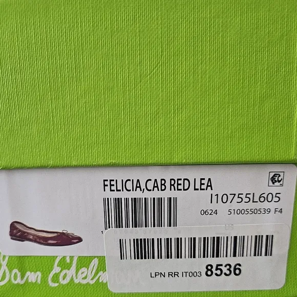 📣Authentic Sam Edelman Felicia Ballet Flats  🆕 In  Box Size 5️⃣ SE Logo Charm