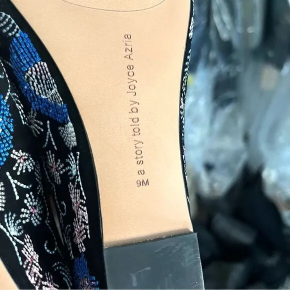 Avec Le Filles Bella Embroidered Low Wedge Mules Slip On NWOB