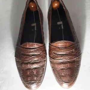 Avventura  Crocodile Skin Embossed Men's Loafers