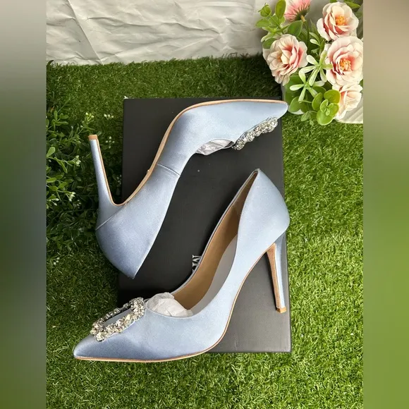 Badgley mischka Cher Crystal Embellished Pump size 7 like new box and dust bag
