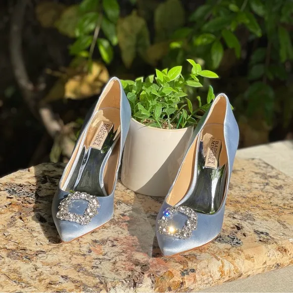 Badgley mischka Cher Crystal Embellished Pump size 7 like new box and dust bag
