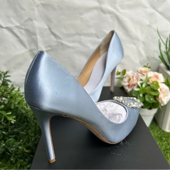 Badgley mischka Cher Crystal Embellished Pump size 7 like new box and dust bag