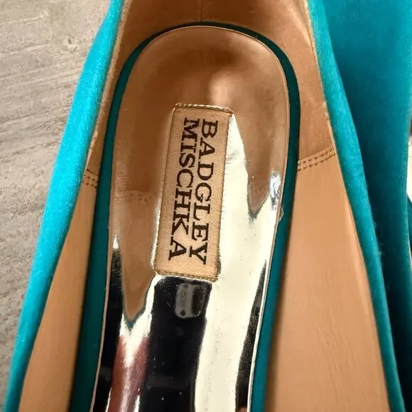 Badgley Mischka Davis Embellished Satin Flats Size 10