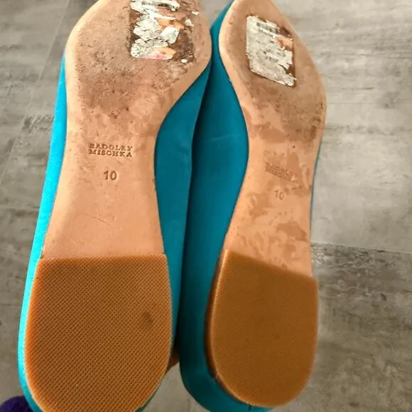 Badgley Mischka Davis Embellished Satin Flats Size 10