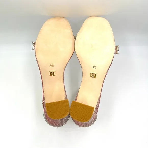 Badgley Mischka Women Rose Harriet Block Heel Open Toe Dress Sandal Heels 8.5
