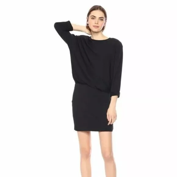 Bailey 44 Cuddled Up Sweatshirt Dress Black S