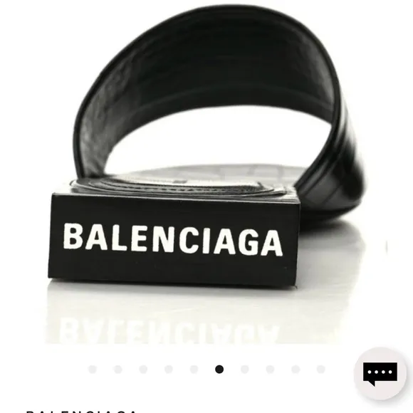 Balenciaga Black Slide Sandals.  Crocodile embossed leather. In GREAT CONDITION!