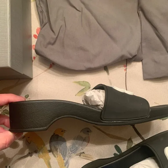 Balenciaga Black Slides with White Logo EU 39C US 8.5