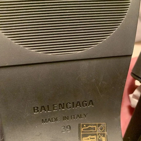 Balenciaga Black Slides with White Logo EU 39C US 8.5