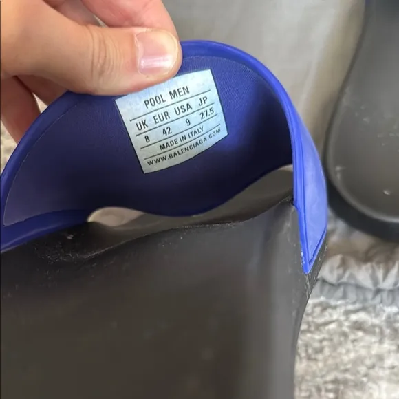 Balenciaga Blue and Black Slides