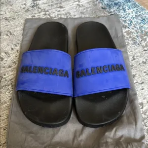 Balenciaga Blue and Black Slides