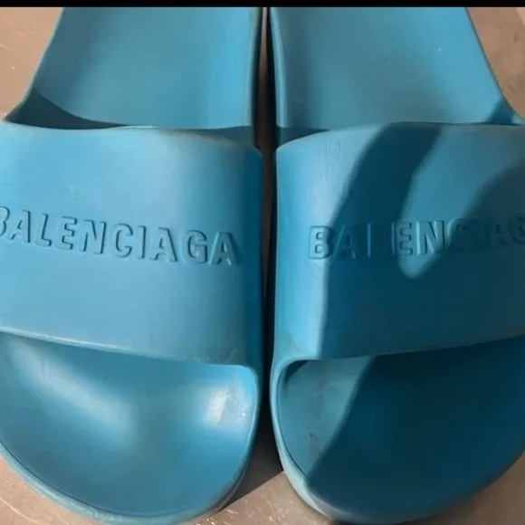 Balenciaga Blue Slide Sandals