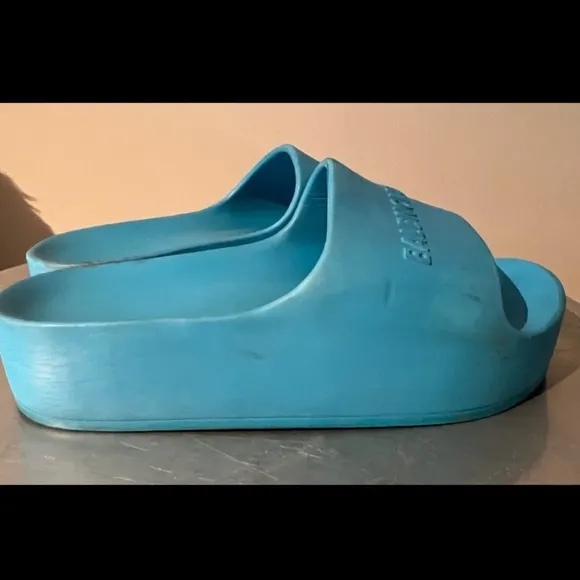 Balenciaga Blue Slide Sandals