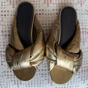 Balenciaga Gold Women's Slide Sandals